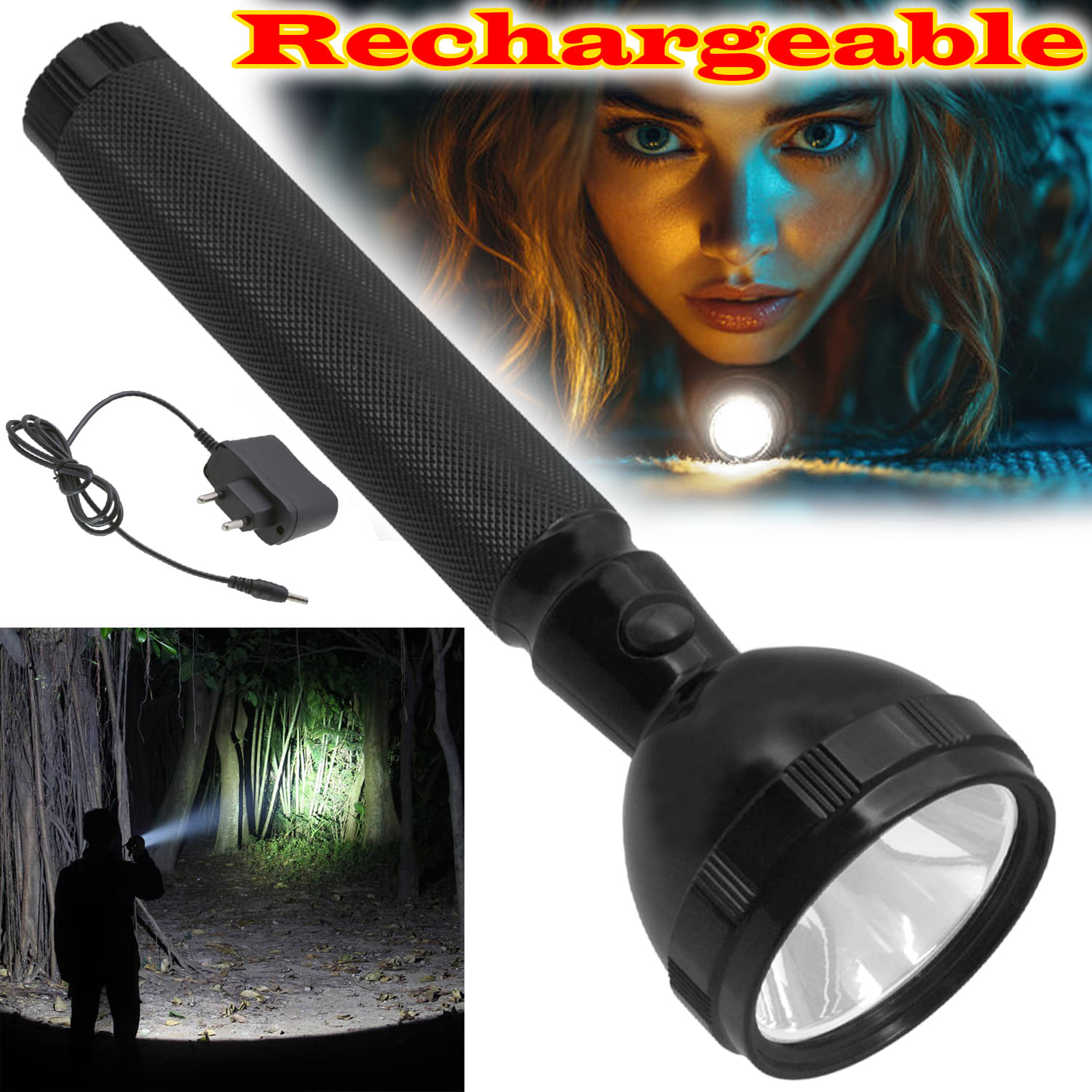     			JMALL 5W Rechargeable Flashlight Torch ( Pack of 1 )