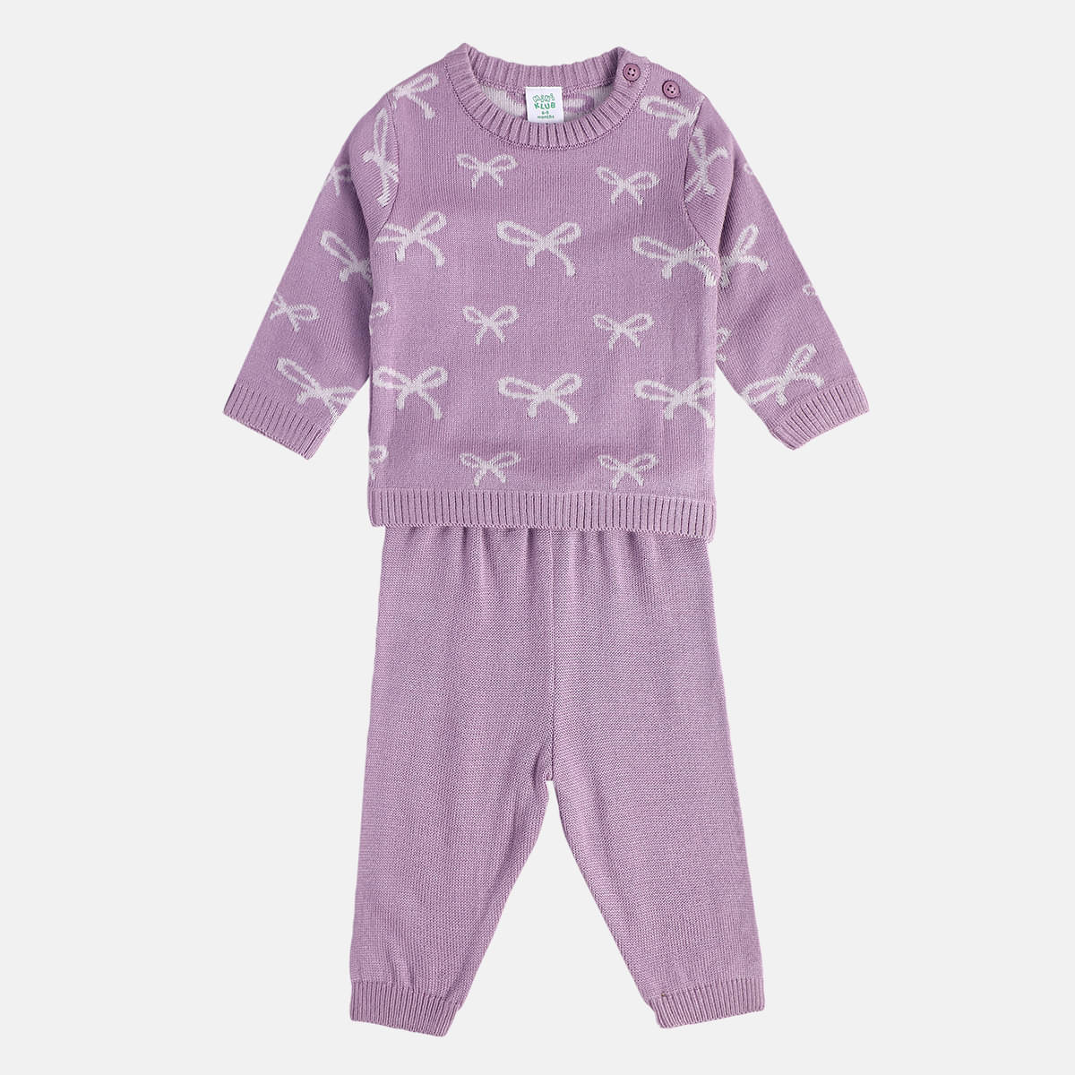     			MINI KLUB Pack of 2 Girls Acrylic Sweatshirt With Pants ( Lavender )