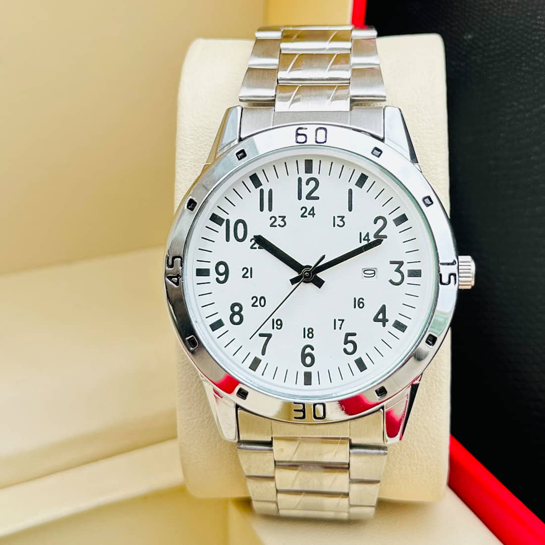REESKY Silver Stainless Steel Analog Men's Watch