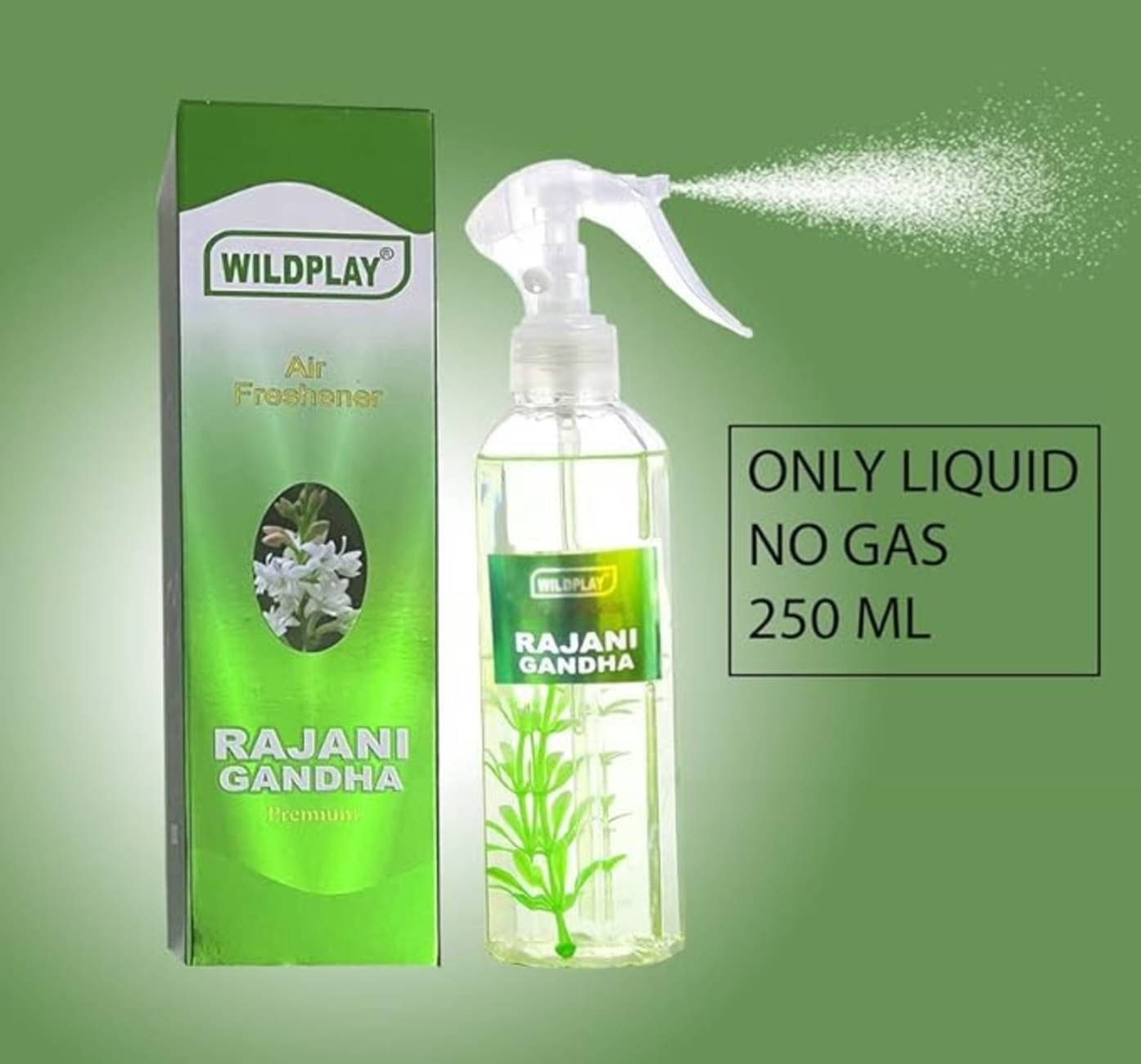     			Wildplay Rajanigandha 250ml Air Room Freshener Deodorant Spray for Unisex 250 ml ( Pack of 1 )
