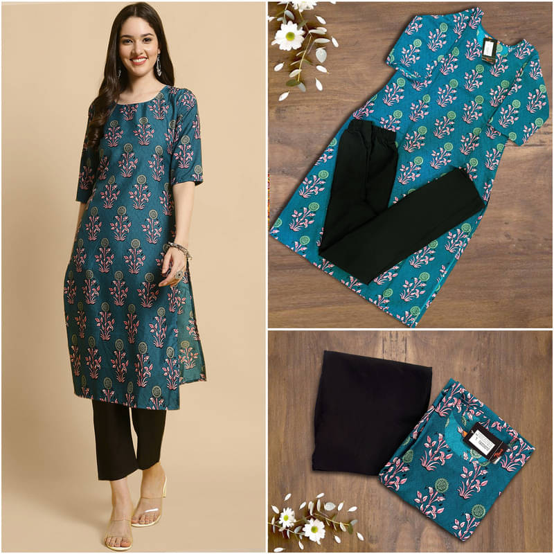 1 Stop Fashion Pack of 1 Crepe Printed A-line Women's Kurti - ( Green ) 1 Stop Fashion Pack of 1 Crepe Printed A-line Women's Kurti - ( Green )