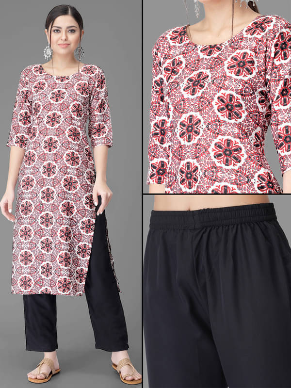 1 Stop Fashion Pack of 1 Crepe Printed A-line Women's Kurti - ( Pink ) 1 Stop Fashion Pack of 1 Crepe Printed A-line Women's Kurti - ( Pink )