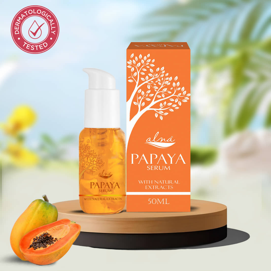 Alna Papaya Serum 50ml With Natural Extracts For All Skin Type , Pack of 1