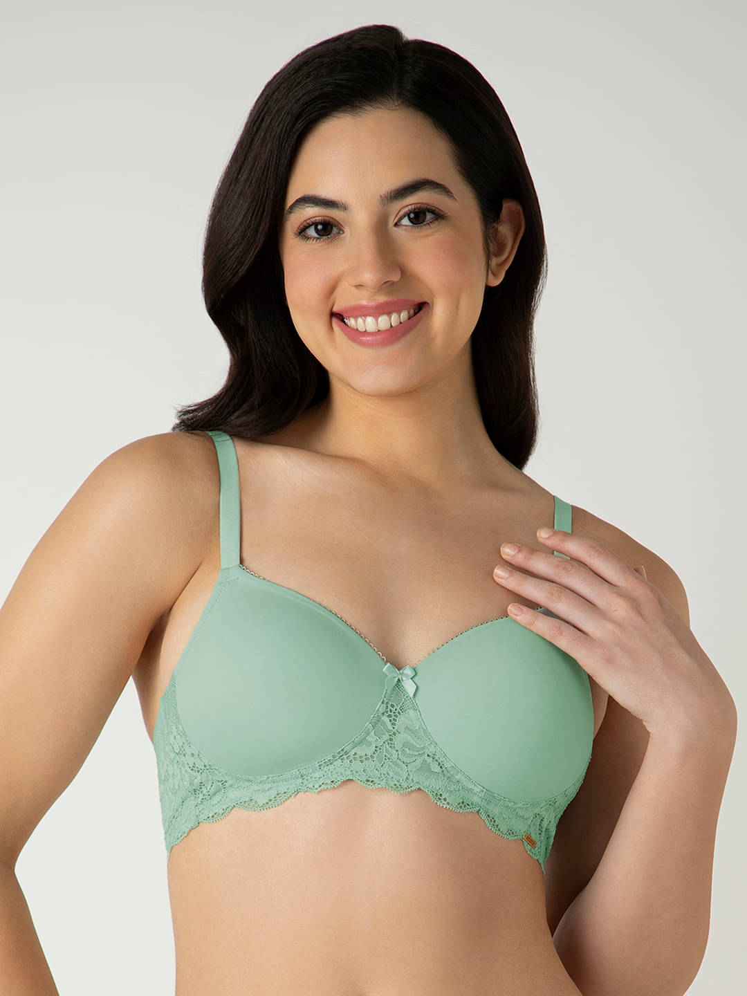 Amante Pack of 1 Nylon Lightly Padded Everyday Bra For Women ( Green ) Amante Pack of 1 Nylon Lightly Padded Everyday Bra For Women ( Green )