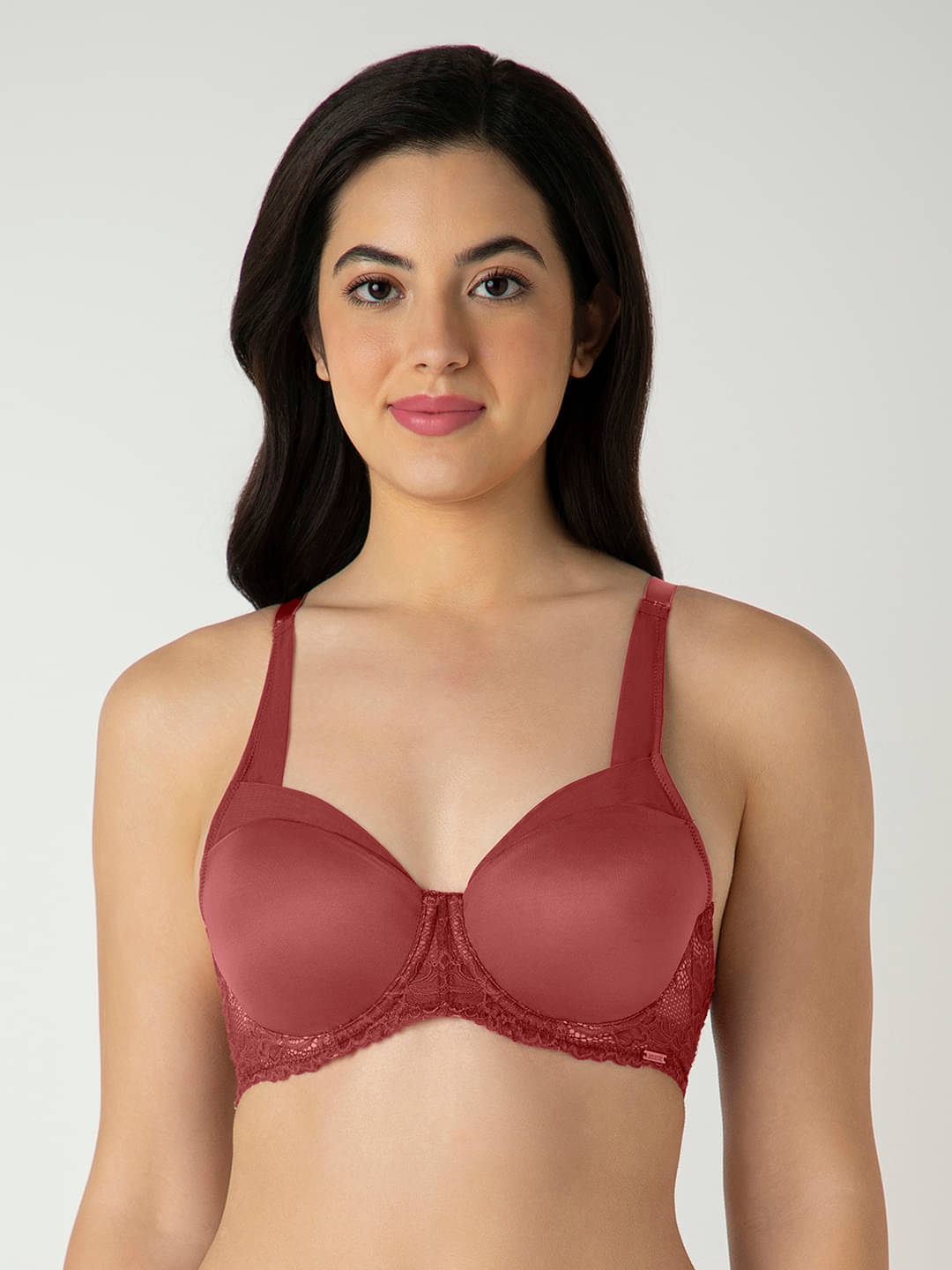     			Amante Pack of 1 Nylon Lightly Padded T-Shirt Bra For Women ( Maroon )