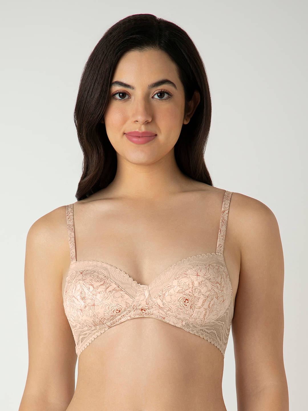     			Amante Pack of 1 Nylon Lightly Padded T-Shirt Bra For Women ( Peach )