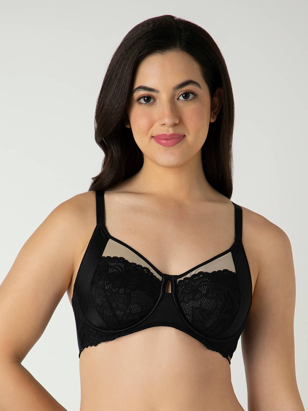 Amante Pack of 1 Nylon Non Padded Minimizer Bra For Women ( Black )     			Amante Pack of 1 Nylon Non Padded Minimizer Bra For Women ( Black )