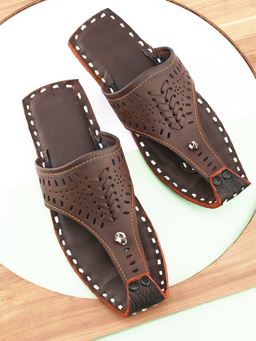 Anjaneya Creations Brown Men's Kolhapuris - Ethnic Shoes | Buy online on ZillyBuy