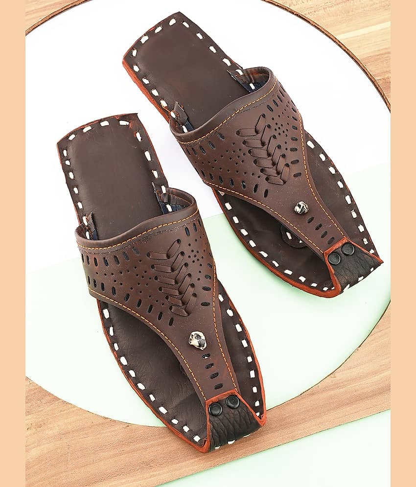 Anjaneya Creations Brown Men's Kolhapuris - Ethnic Shoes | Buy online on ZillyBuy