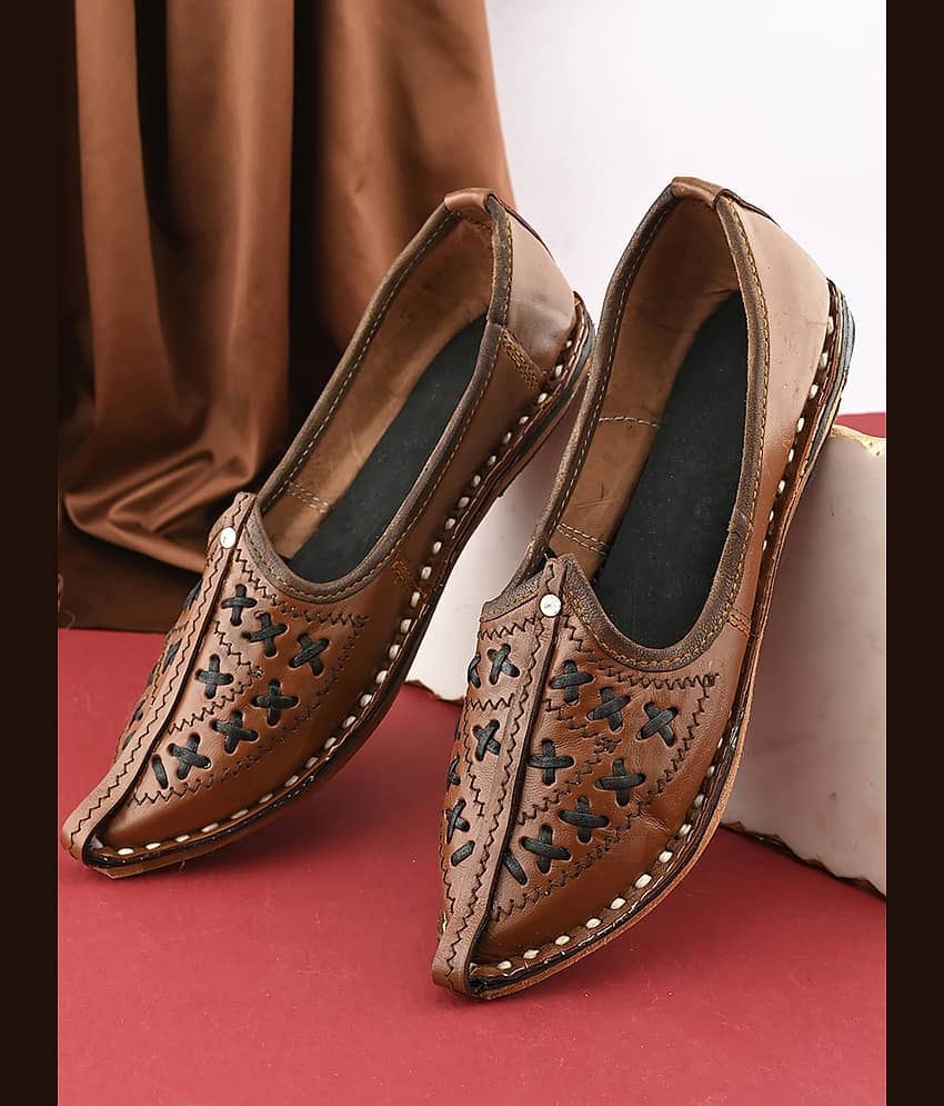 Anjaneya Creations Brown Men's Mojaris - Ethnic Shoes | Buy online on ZillyBuy