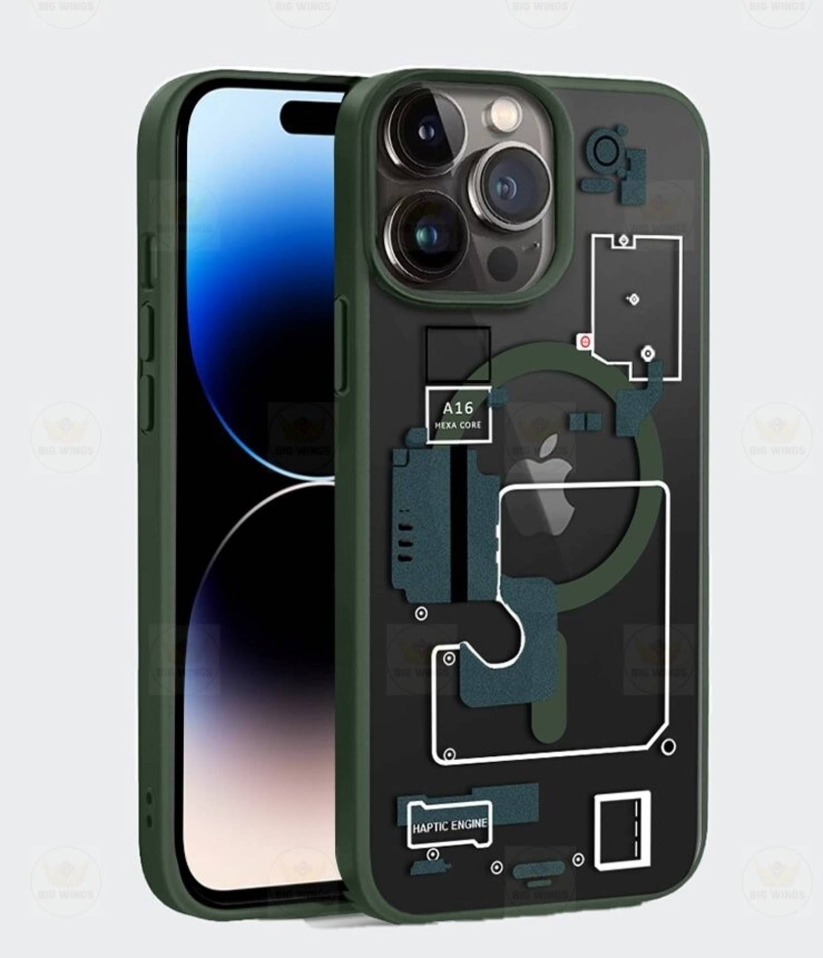     			BIG WINGS Green Printed Back Cover Polycarbonate Compatible For Apple iPhone 14 Pro Max ( Pack of 1 )