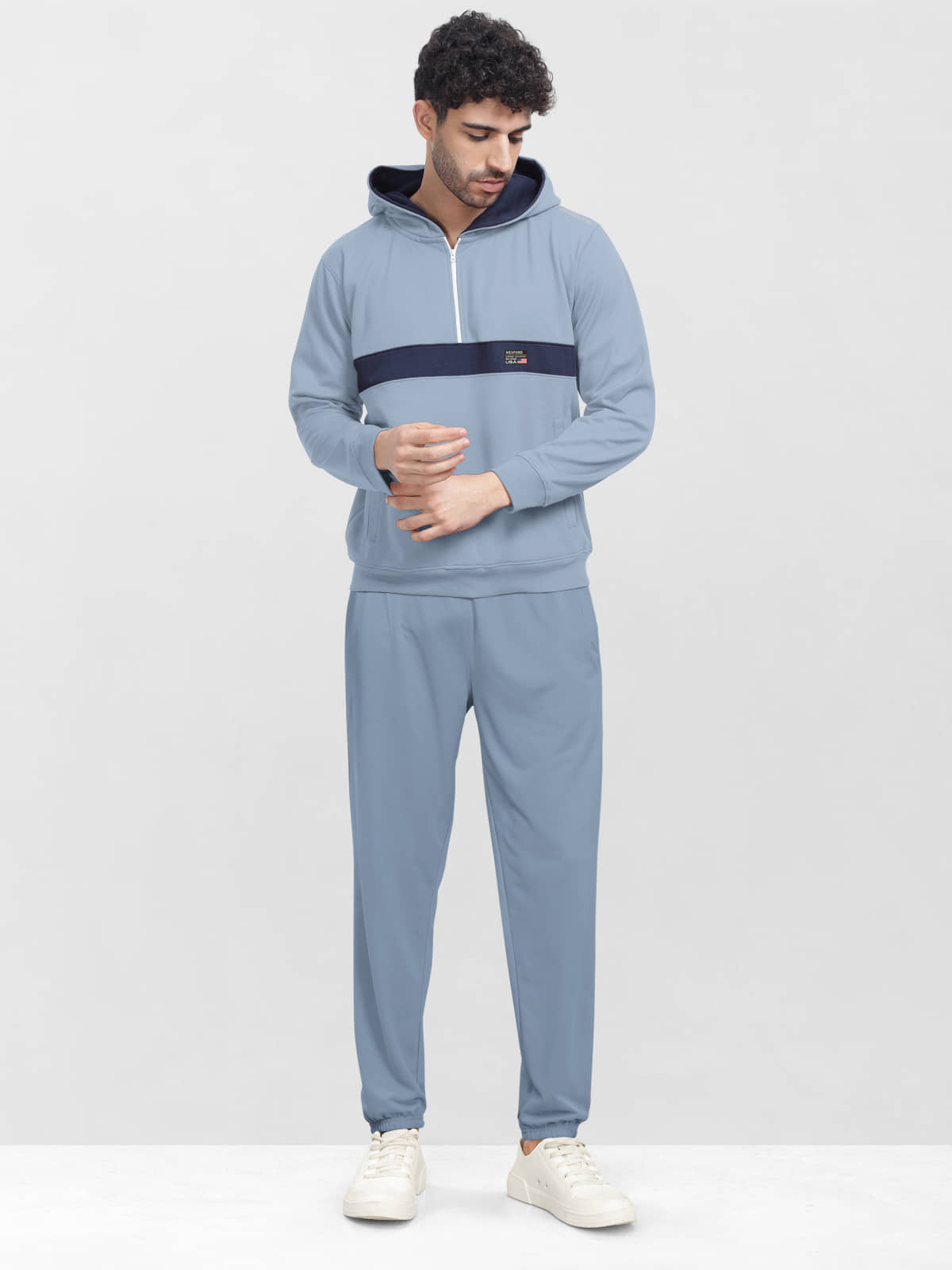BULLMER Grey Cotton Blend Regular Fit Men's Tracksuit ( Pack of 1 )