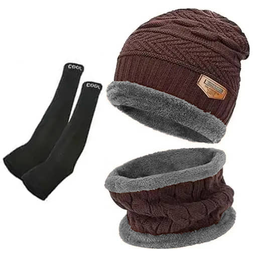 Benicia Pack of 1 Woollen Men's Cap ( Brown )