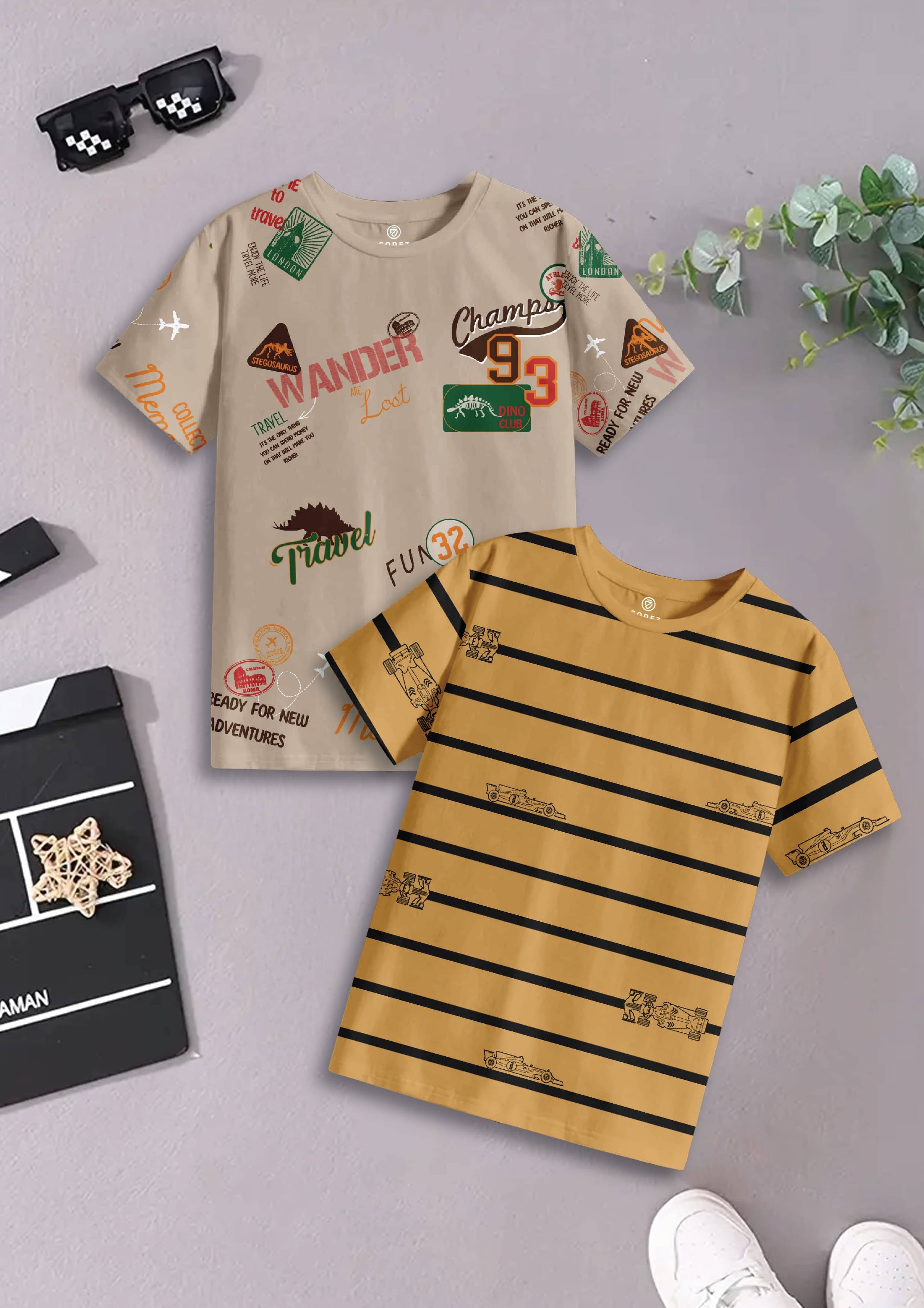     			CODEZ Pack of 1 Boys Cotton T-Shirt ( Multicolor 14 )