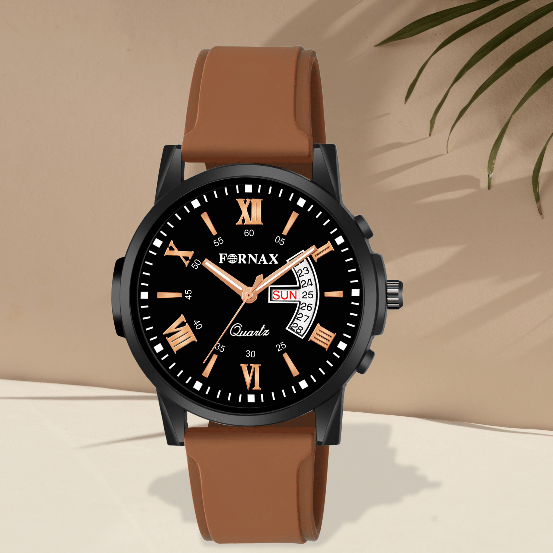     			FORNAX Brown Silicon Analog Men's Watch