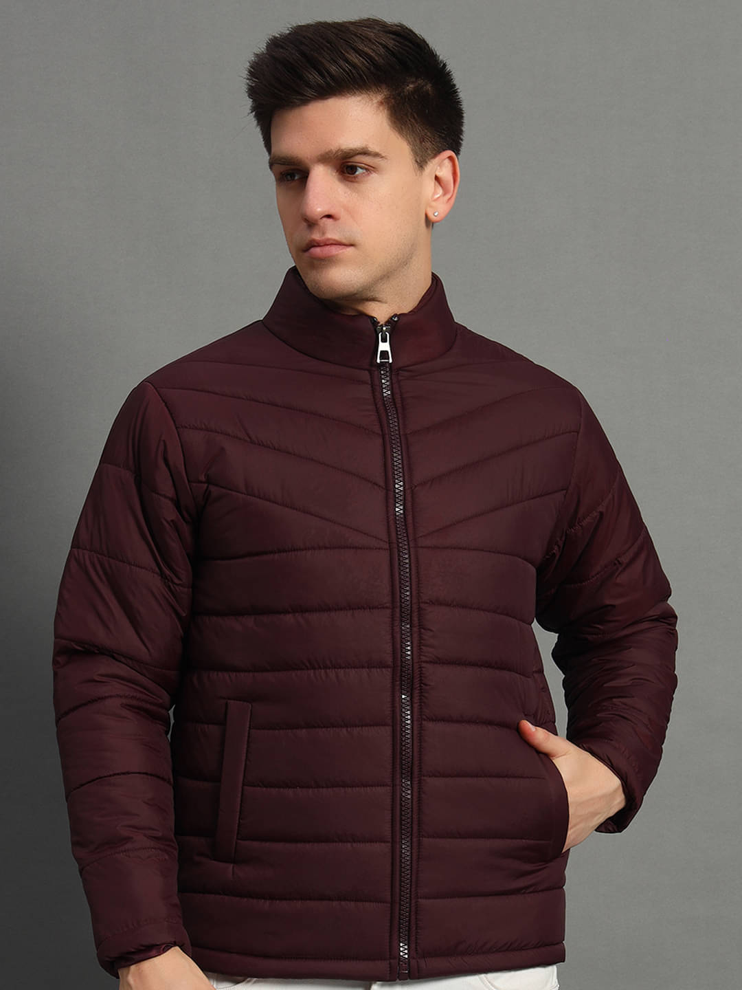     			GET GOLF Polyester Men's Quilted & Bomber Jacket - Maroon ( Pack of 1 )