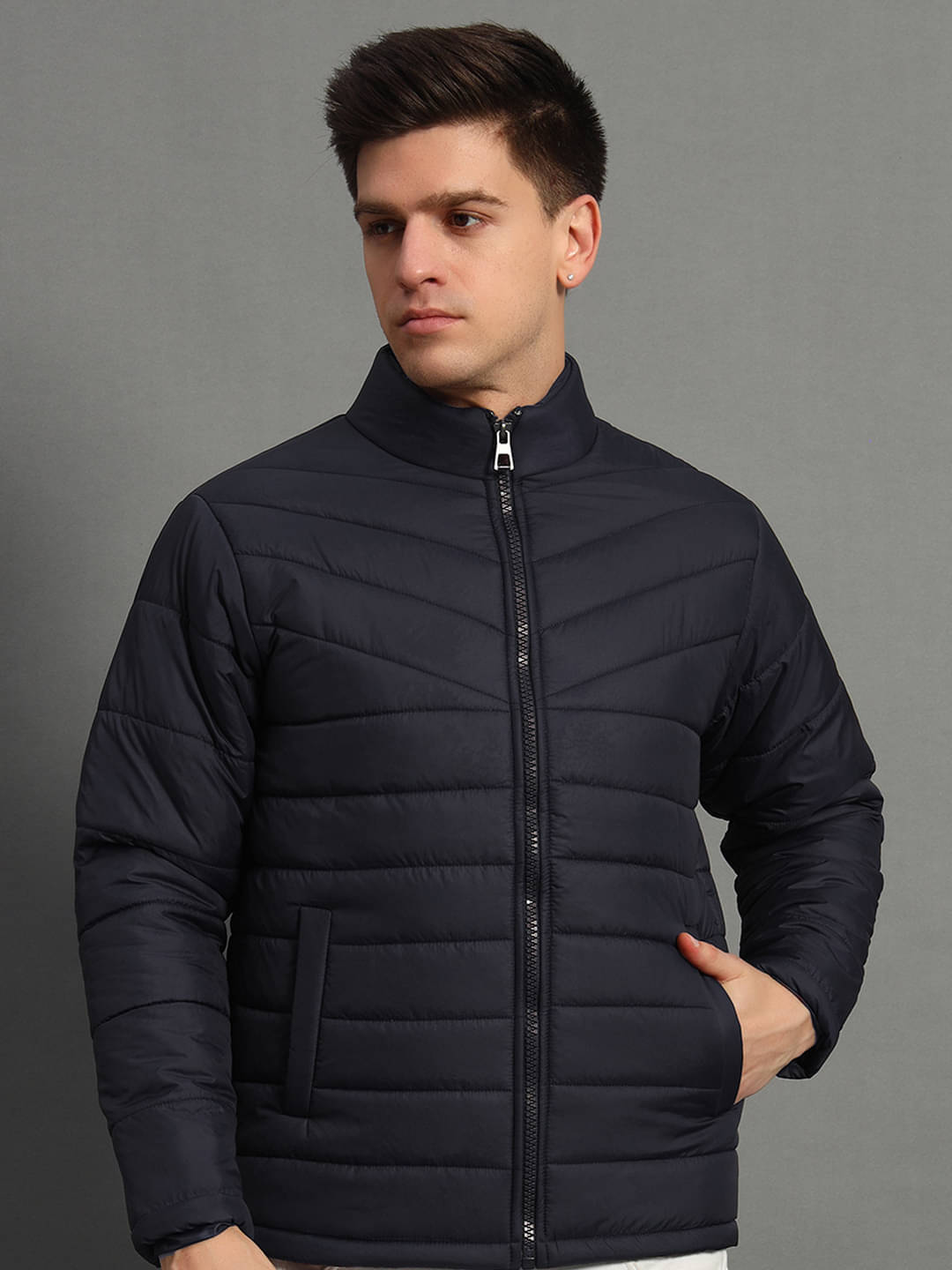 GET GOLF Polyester Men's Puffer Jacket - Navy ( Pack of 1 )     			GET GOLF Polyester Men's Puffer Jacket - Navy ( Pack of 1 )