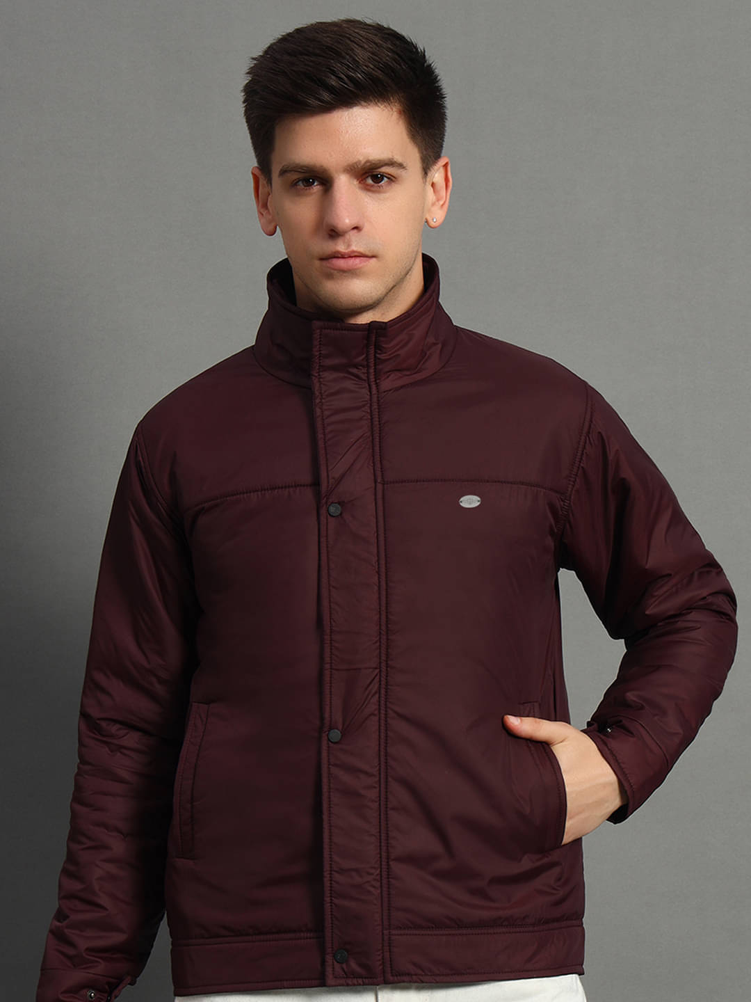     			GET GOLF Polyester Men's Quilted & Bomber Jacket - Maroon ( Pack of 1 )