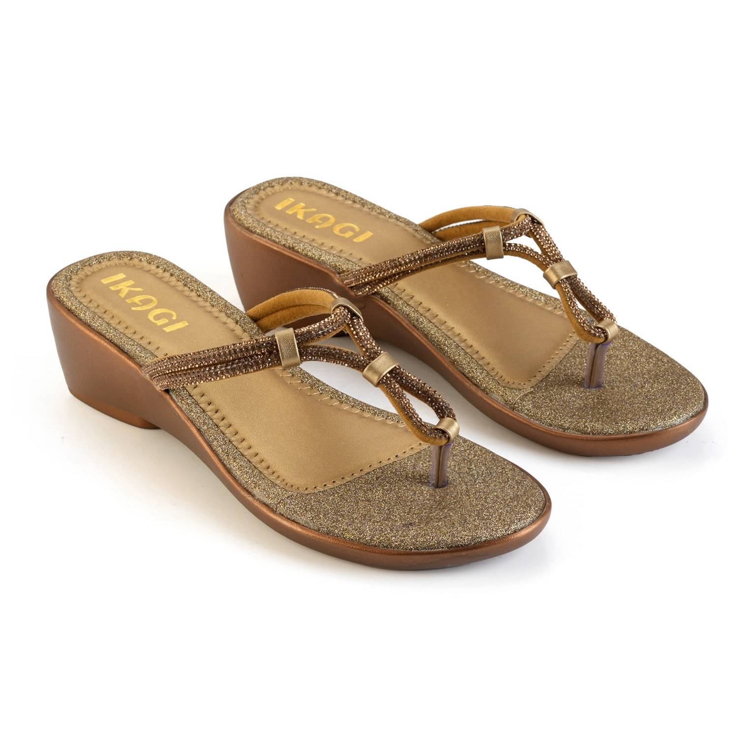     			IKAGI Brown Women's Slip On Heels
