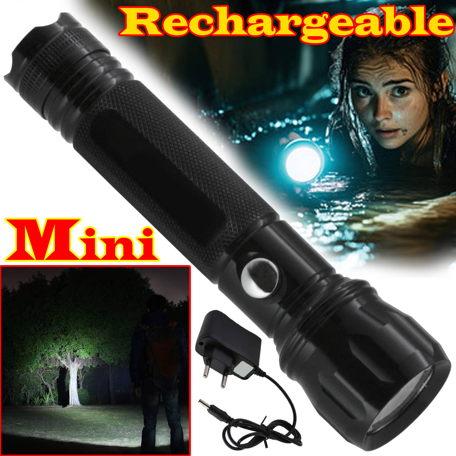     			JMALL 10W Rechargeable Flashlight Torch ( Pack of 1 )