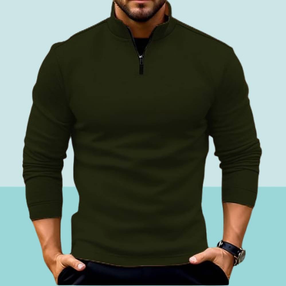Kintu Parantu Fleece High Neck Men's Sweatshirt - Olive ( Pack of 1 ) Kintu Parantu Fleece High Neck Men's Sweatshirt - Olive ( Pack of 1 )
