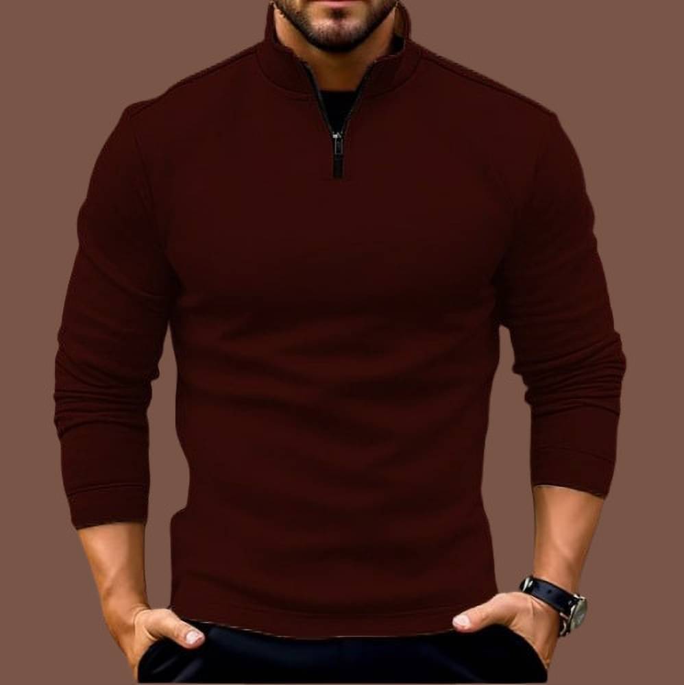 Kintu Parantu Fleece High Neck Men's Sweatshirt - Maroon ( Pack of 1 )     			Kintu Parantu Fleece High Neck Men's Sweatshirt - Maroon ( Pack of 1 )