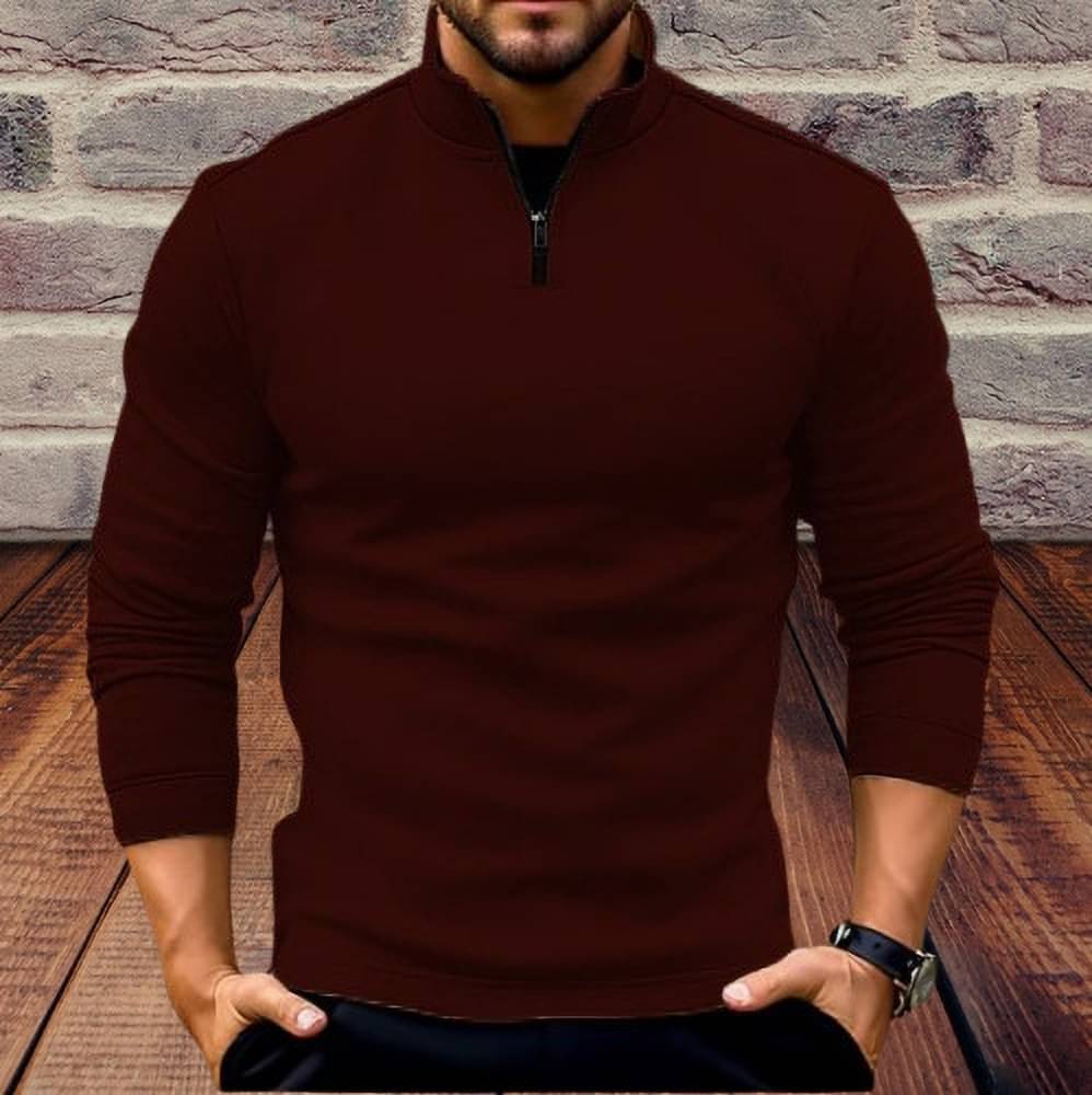 Kintu Parantu Fleece High Neck Men's Sweatshirt - Maroon ( Pack of 1 )     			Kintu Parantu Fleece High Neck Men's Sweatshirt - Maroon ( Pack of 1 )