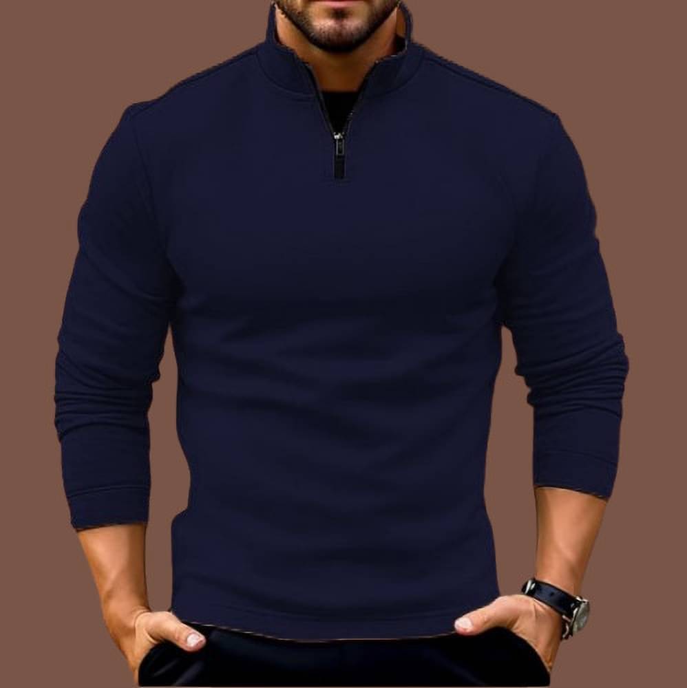     			Kintu Parantu Fleece High Neck Men's Sweatshirt - Navy ( Pack of 1 )