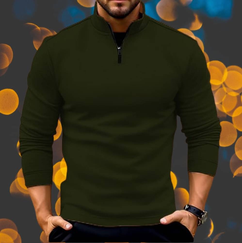 Kintu Parantu Fleece V-Neck Men's Sweatshirt - Olive ( Pack of 1 ) Kintu Parantu Fleece V-Neck Men's Sweatshirt - Olive ( Pack of 1 )