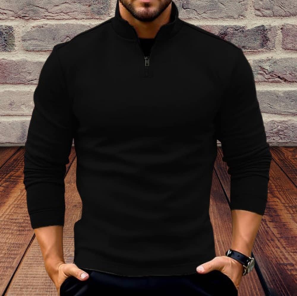 Kintu Parantu Fleece High Neck Men's Sweatshirt - Navy ( Pack of 1 )