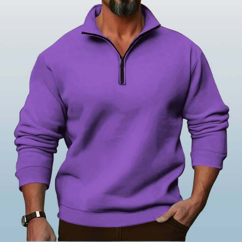 Kintu Parantu Fleece V-Neck Men's Sweatshirt - Purple ( Pack of 1 )
