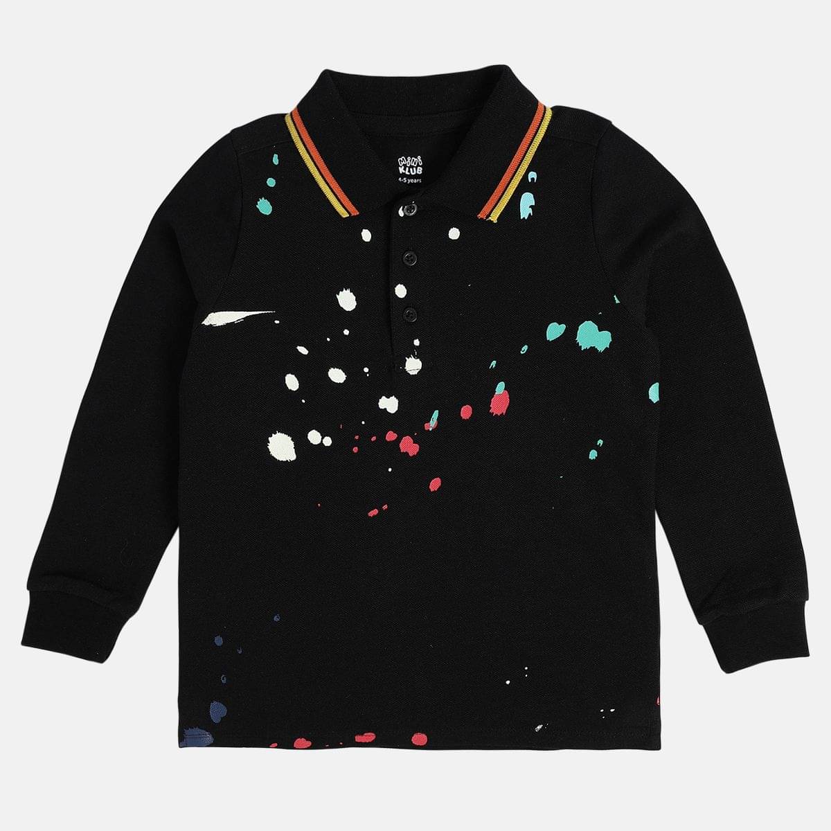 MINI KLUB Pack of 1 Boys Cotton T-Shirt ( Black ) MINI KLUB Pack of 1 Boys Cotton T-Shirt ( Black )