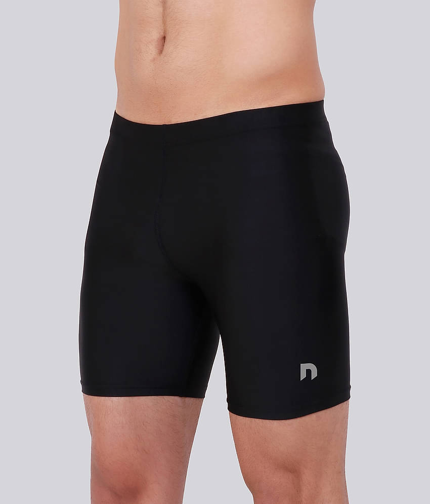 NEVER LOSE Black Nylon Men's Cycling Shorts ( Pack of 1 )