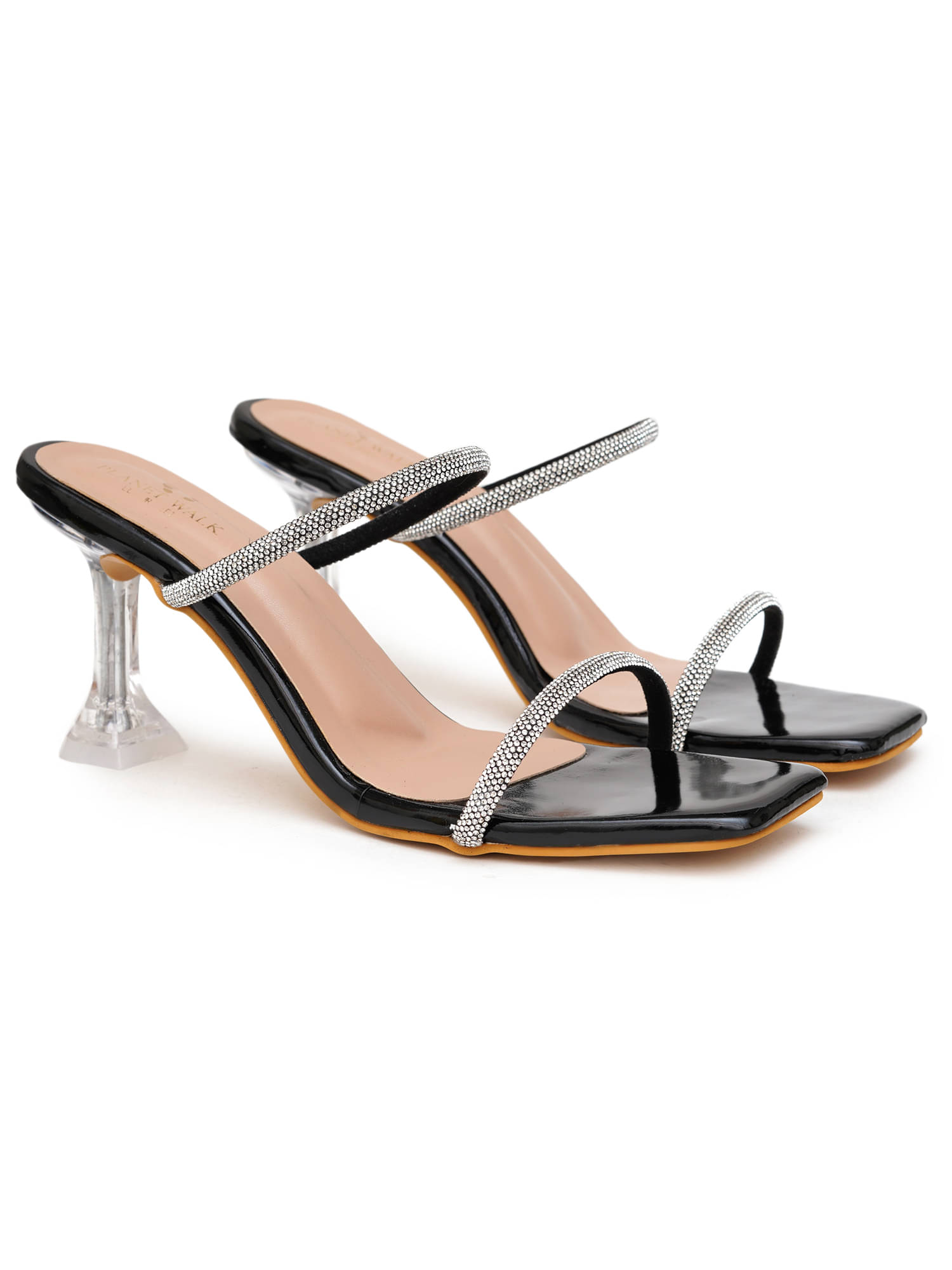     			PLANET WALK Black Women's Slip On Heels