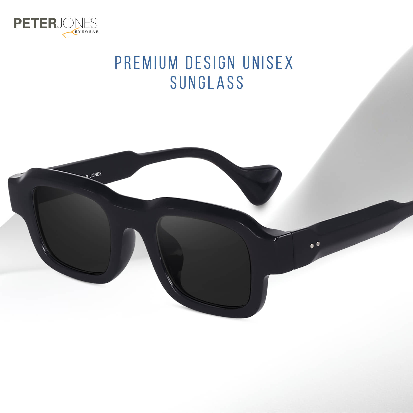 Peter Jones Black Square Sunglasses ( Pack of 1 ) - Sunglasses | Buy online on ZillyBuy