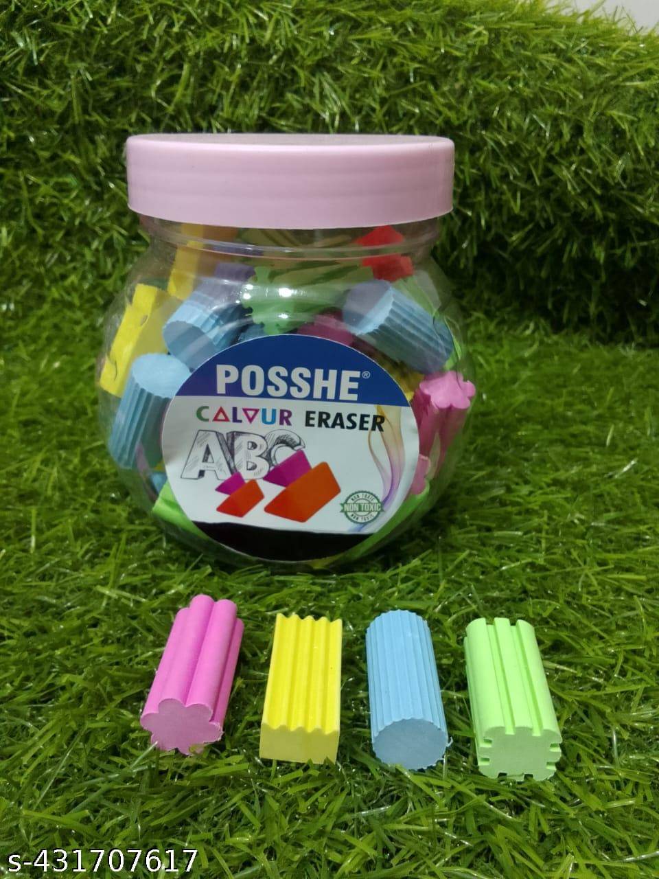     			Posshe Multi Shape Eraser with 4 Long Points Sharpener Combo Pack