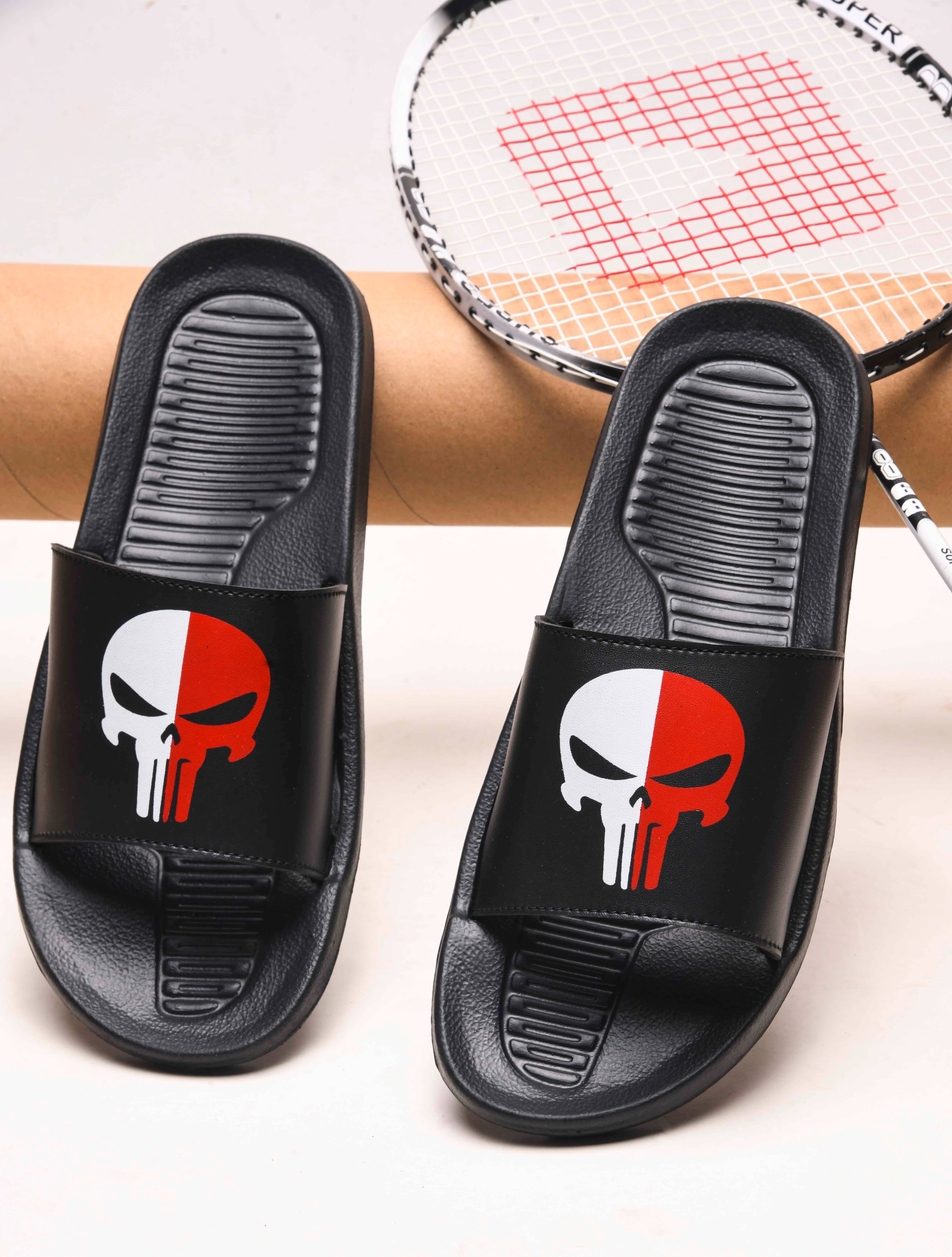     			Q tick Black Men's Slide Flip Flop