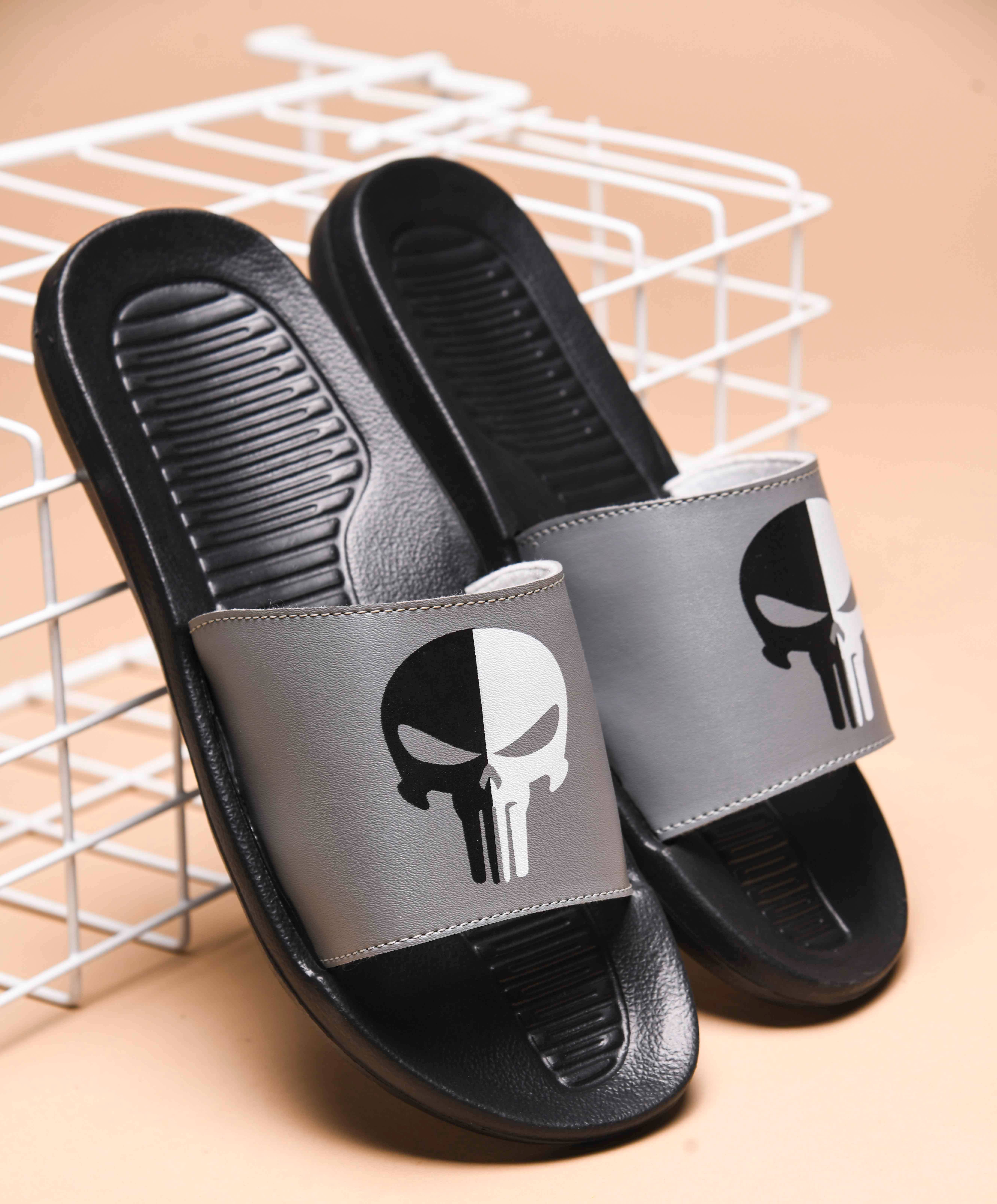     			Q tick Grey Men's Slide Flip Flop
