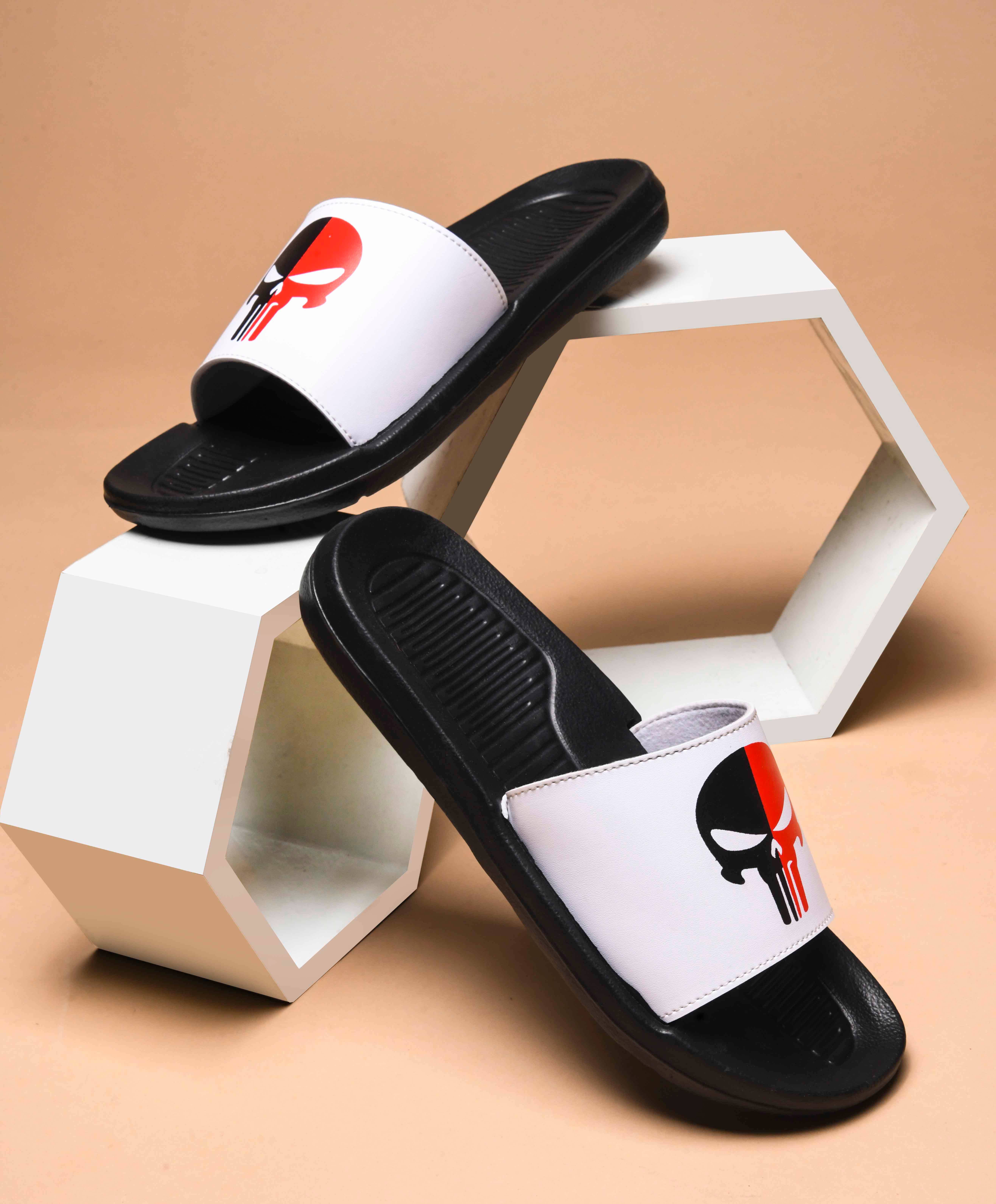     			Q tick White Men's Slide Flip Flop