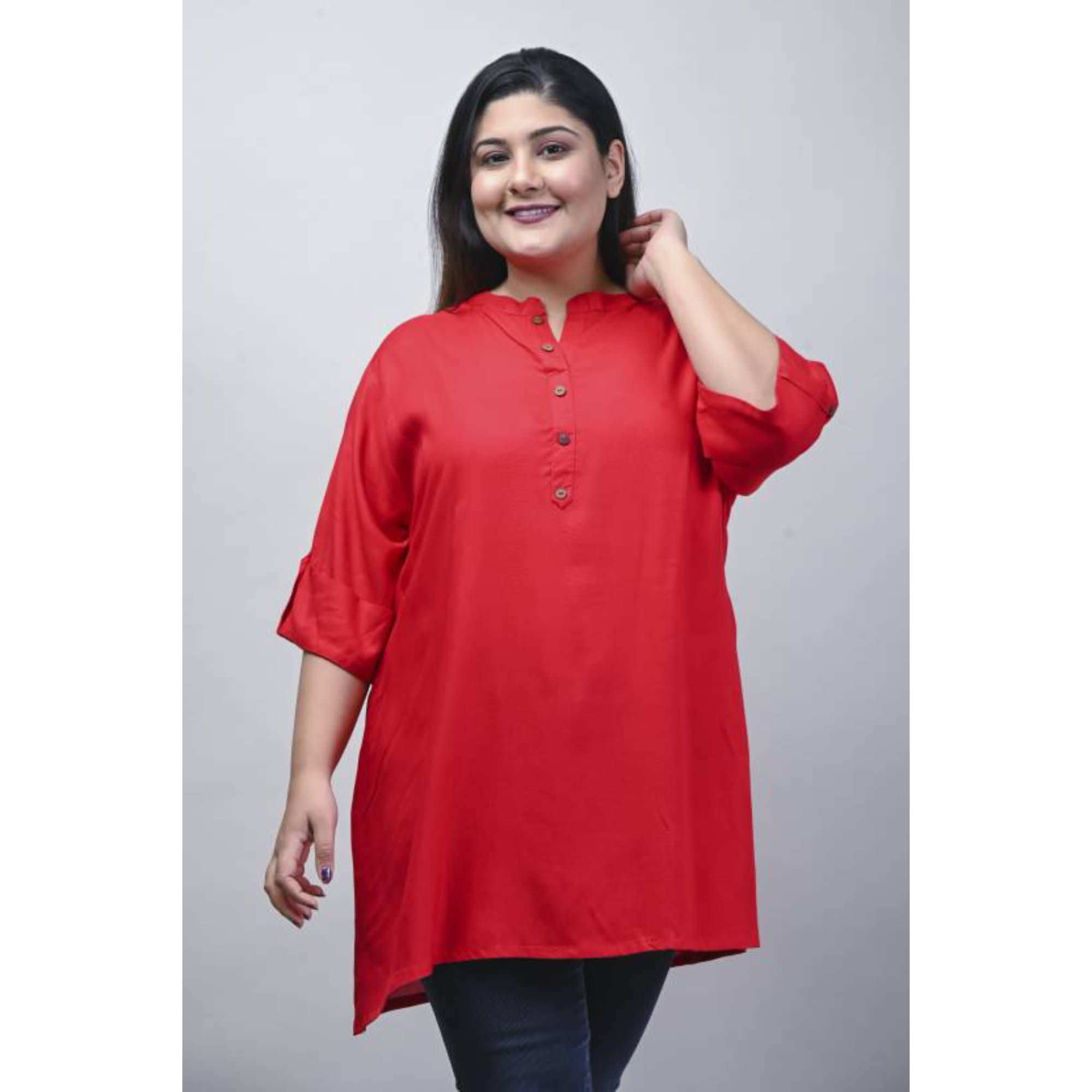 Swasti Women's Rayon Tunic ( Maroon ) Swasti Women's Rayon Tunic ( Maroon )