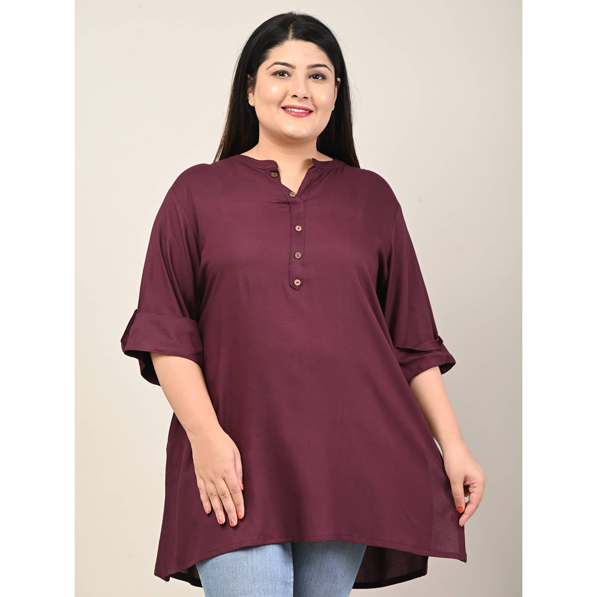 Swasti Women's Rayon Tunic ( Purple )