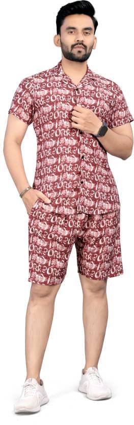     			THE PRIVATE LABLE Men's T-shirt With Shorts Co-Ords Set ( Pack of 1 , Red )