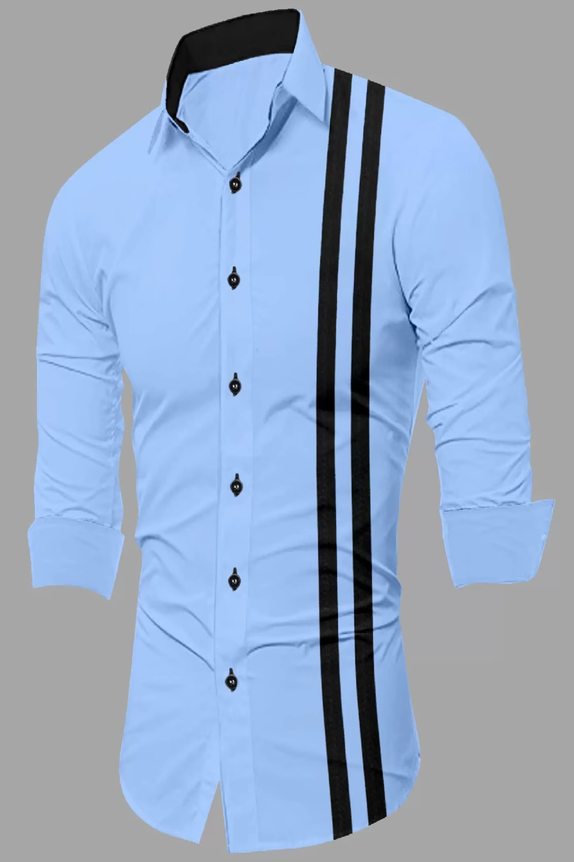     			VERTUSY Cotton Blend Regular Fit Striped Full Sleeves Men's Casual Shirt - Light Blue ( Pack of 1 )