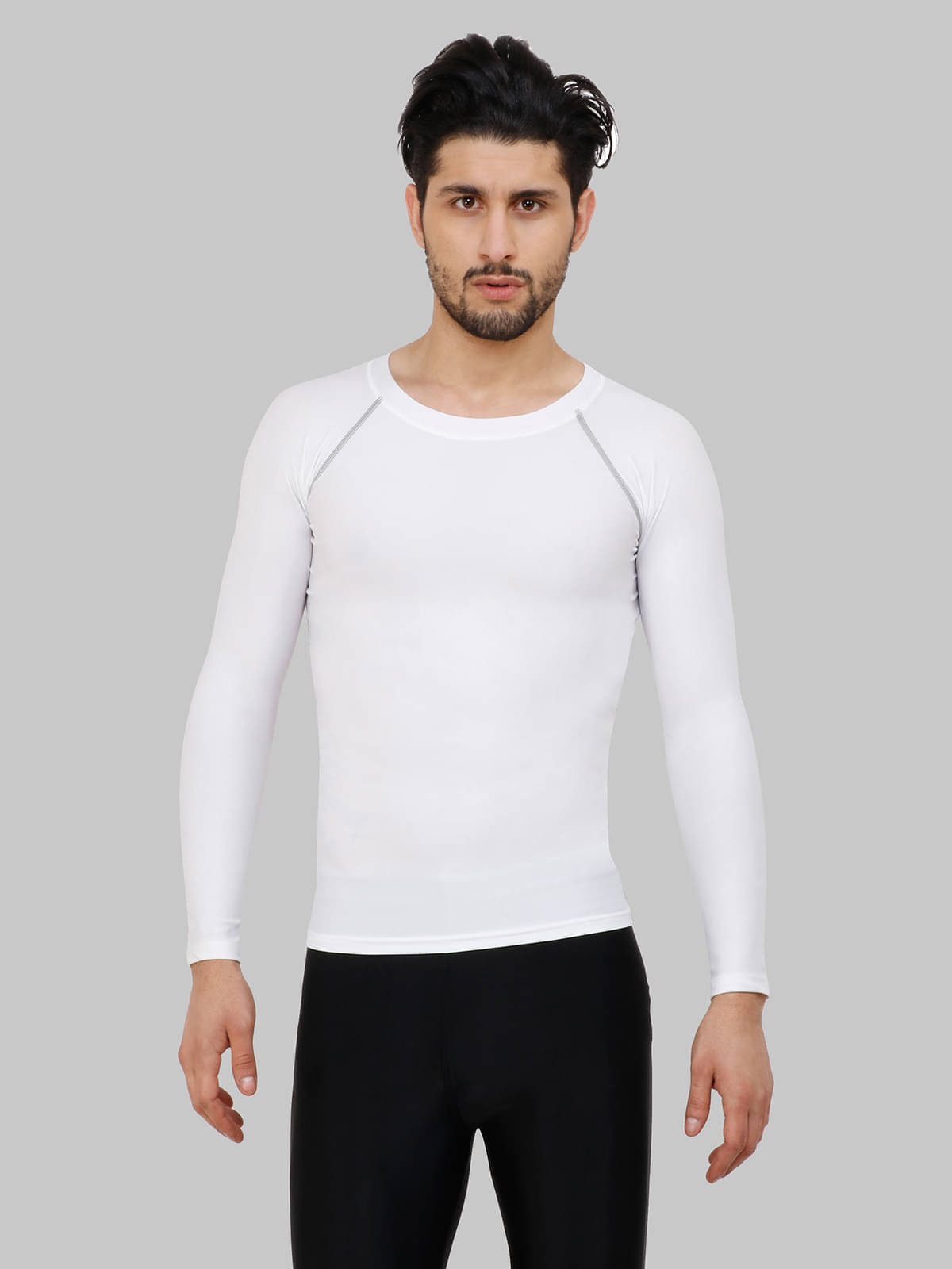 neverlose White Polyester Slim Fit Men's Compression T-Shirt ( Pack of 1 ) neverlose White Polyester Slim Fit Men's Compression T-Shirt ( Pack of 1 )