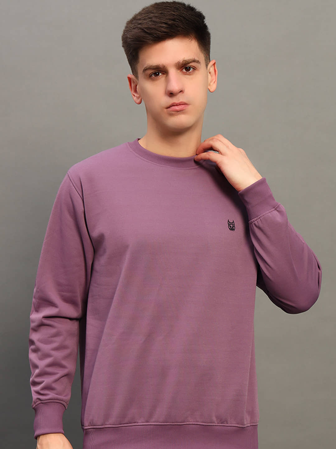 stelvin Cotton Blend Round Neck Men's Sweatshirt - Purple ( Pack of 1 )