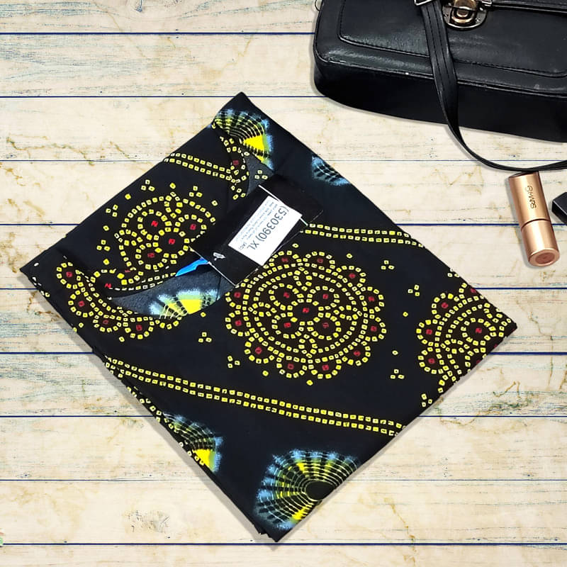 1 Stop Fashion Pack of 1 Crepe Printed A-line Women's Kurti - ( Yellow & Black ) 1 Stop Fashion Pack of 1 Crepe Printed A-line Women's Kurti - ( Yellow & Black )