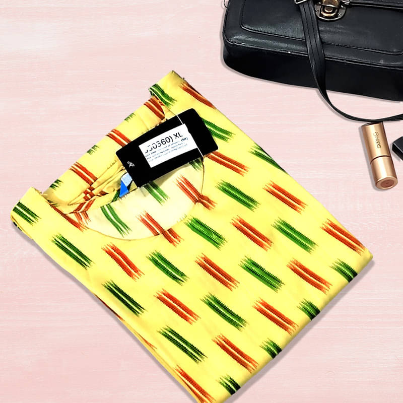 1 Stop Fashion Pack of 1 Crepe Printed A-line Women's Kurti - ( Yellow ) 1 Stop Fashion Pack of 1 Crepe Printed A-line Women's Kurti - ( Yellow )