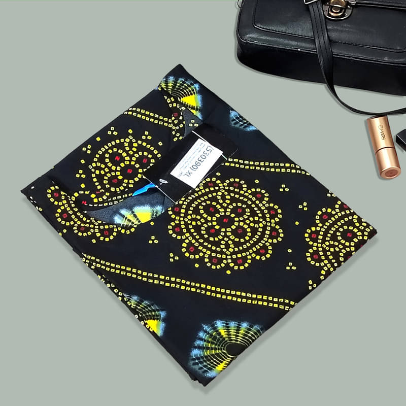     			1 Stop Fashion Pack of 1 Crepe Printed A-line Women's Kurti - ( Yellow & Black )