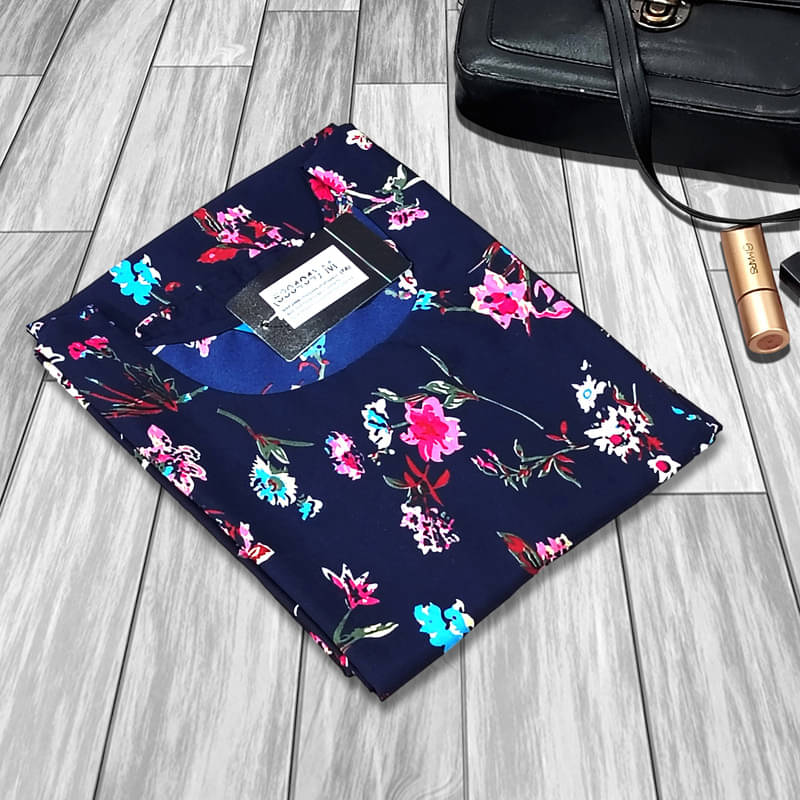 1 Stop Fashion Pack of 1 Crepe Printed A-line Women's Kurti - ( Multicolor5 )     			1 Stop Fashion Pack of 1 Crepe Printed A-line Women's Kurti - ( Multicolor5 )