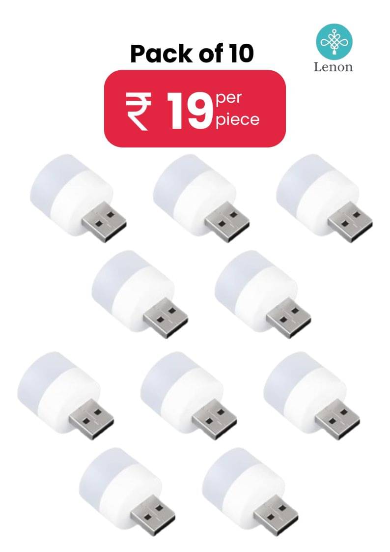     			Lenon Plug in Mini USB LED Night Lamp (Pack of 10)